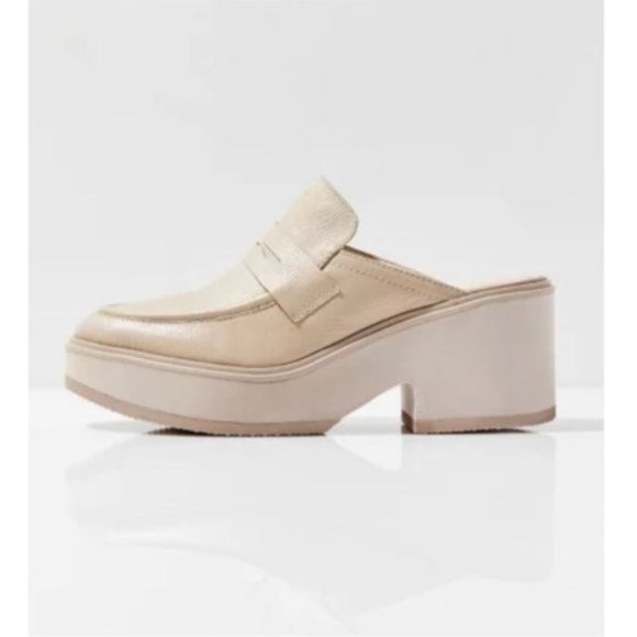 Matisse Footwear Kelly Platform Mule Oxford Cream Beige Minimalist Leather New 8 - Picture 4 of 13